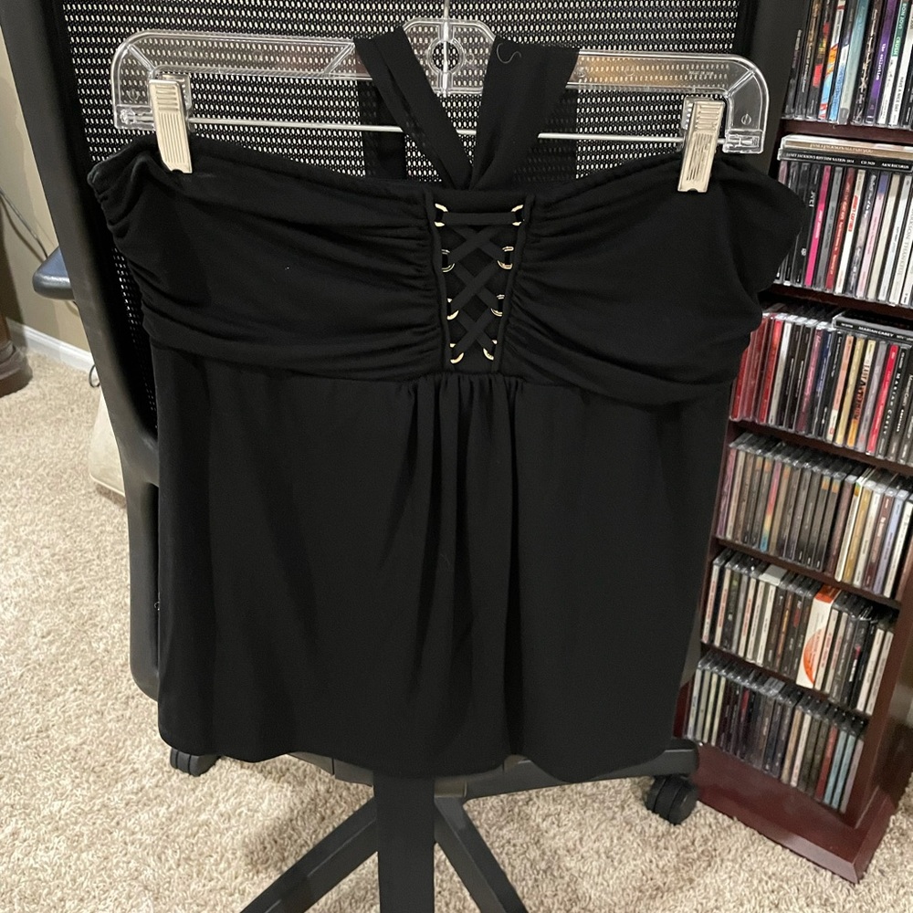 halter top w ribbon neck tie. size M worn twice